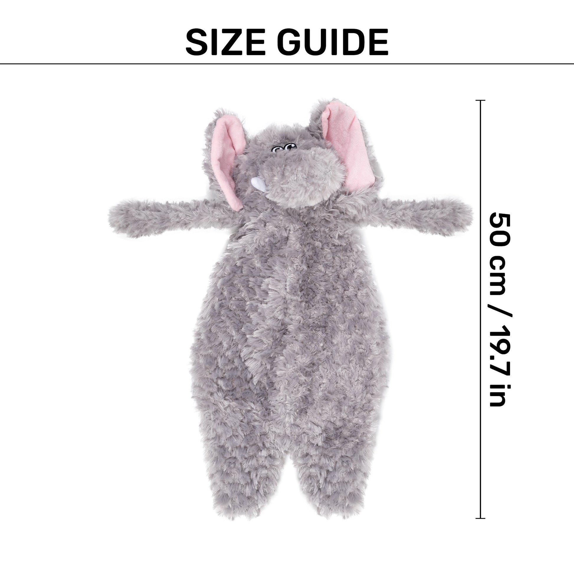 HUFT Goofy Elly Plush Toy For Dog - Grey - Heads Up For Tails