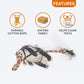 FOFOS Panda Squeaky With Flossy Rope Dog Toy - Black - Heads Up For Tails