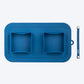 Dash Dog Travel Foldable Double Diner For Dog - Blue - Heads Up For Tails