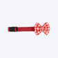 HUFT Jingle Hearts Collar With Bow Tie For Dog - Red & White - Heads Up For Tails