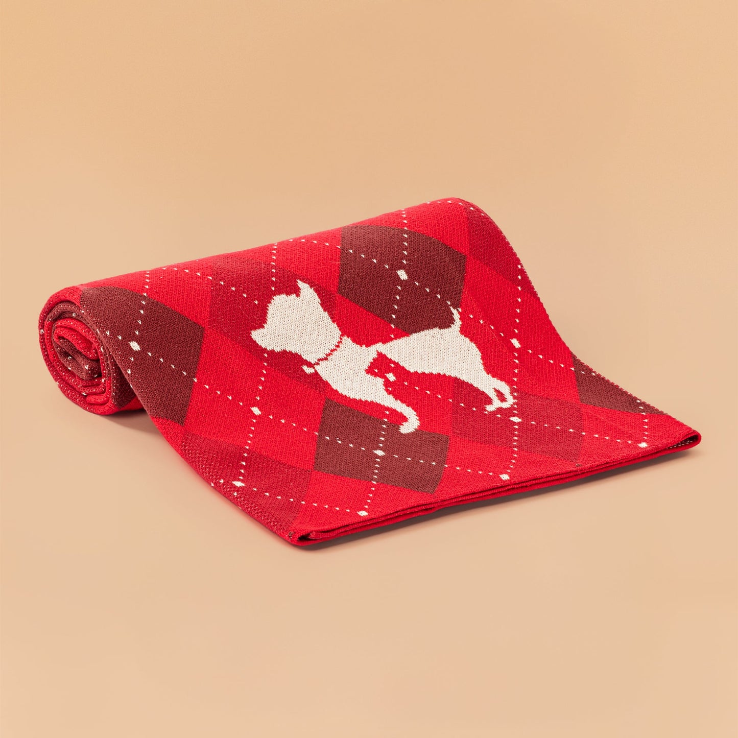 HUFT Cuddle Checks Blanket For Dog & Cat - Red - Heads Up For Tails