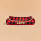 HUFT Love Plaid Lounger Bed For Dog - Red & Black - Heads Up For Tails