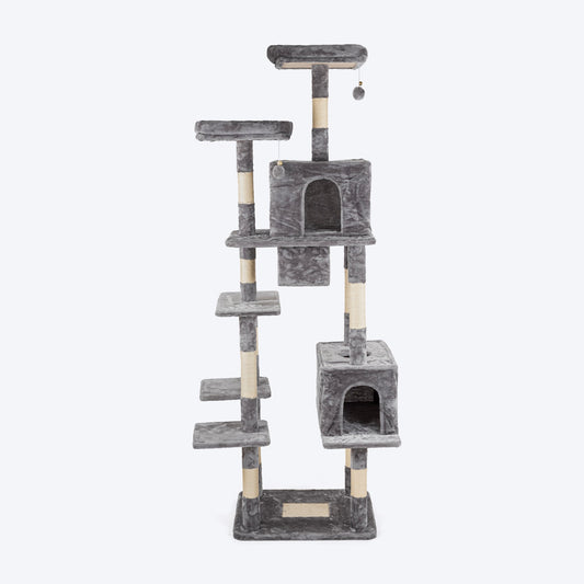 HUFT Pawfect Peak Multipurpose Cat Tree - Grey - Heads Up For Tails