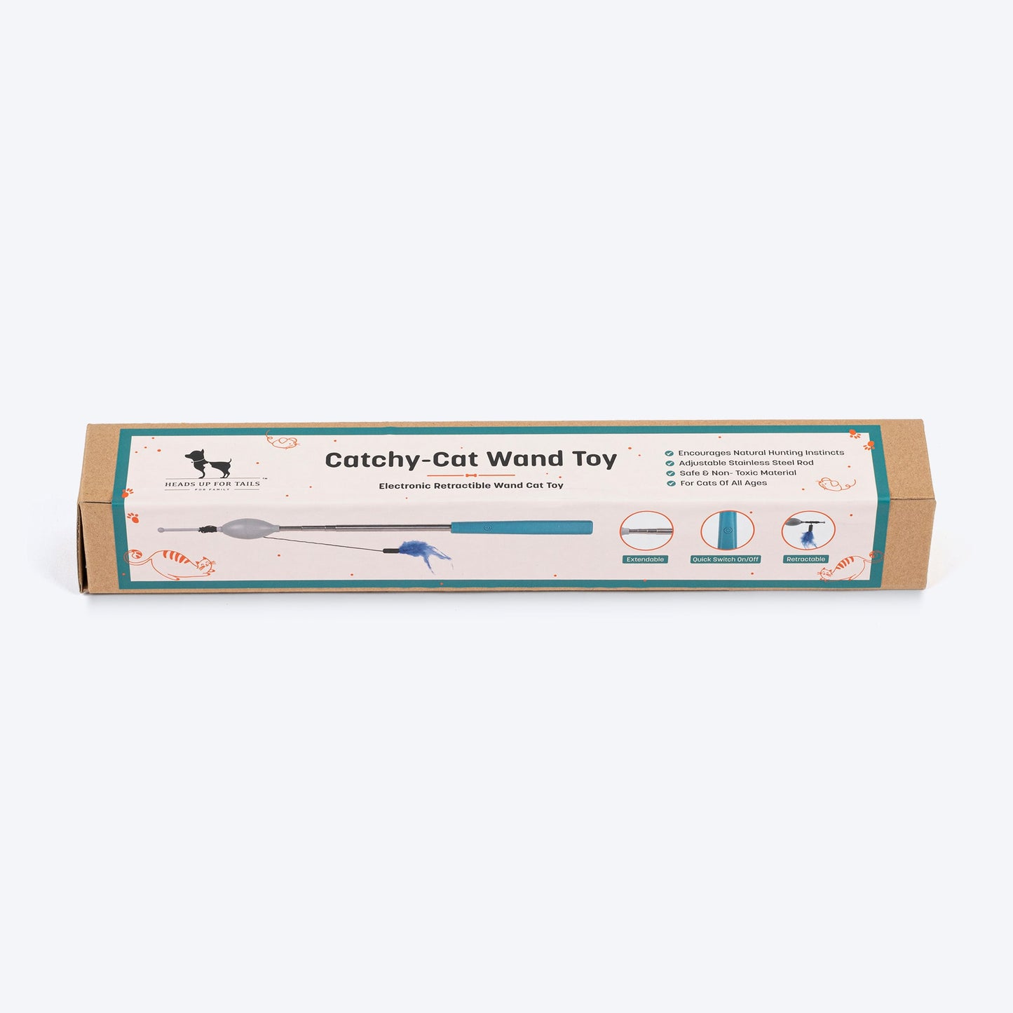 HUFT Catchy-Cat Wand Toy For Cat - Blue - Heads Up For Tails