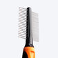 HUFT Double Sided Steel Comb for Cats & Dogs - Orange - Heads Up For Tails