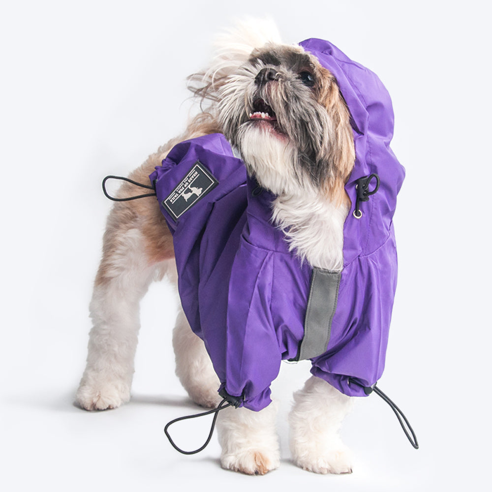 HUFT Drizzle Buddy Dog Raincoat - Purple - Heads Up For Tails