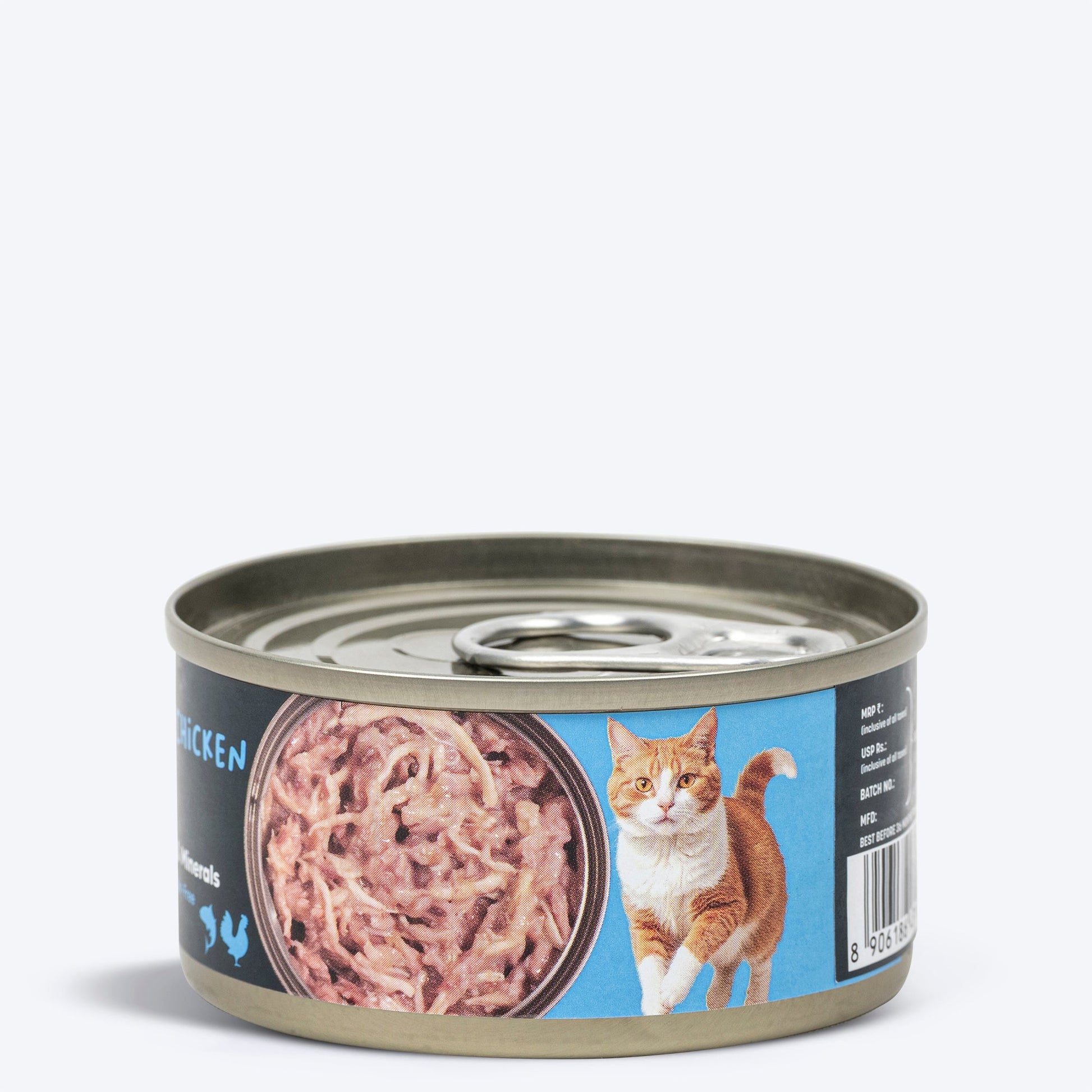 Meowsi by HUFT Tuna & Chicken P¢t© Canned Cat Wet Food, 80 gm, grain-free with vitamins and minerals.