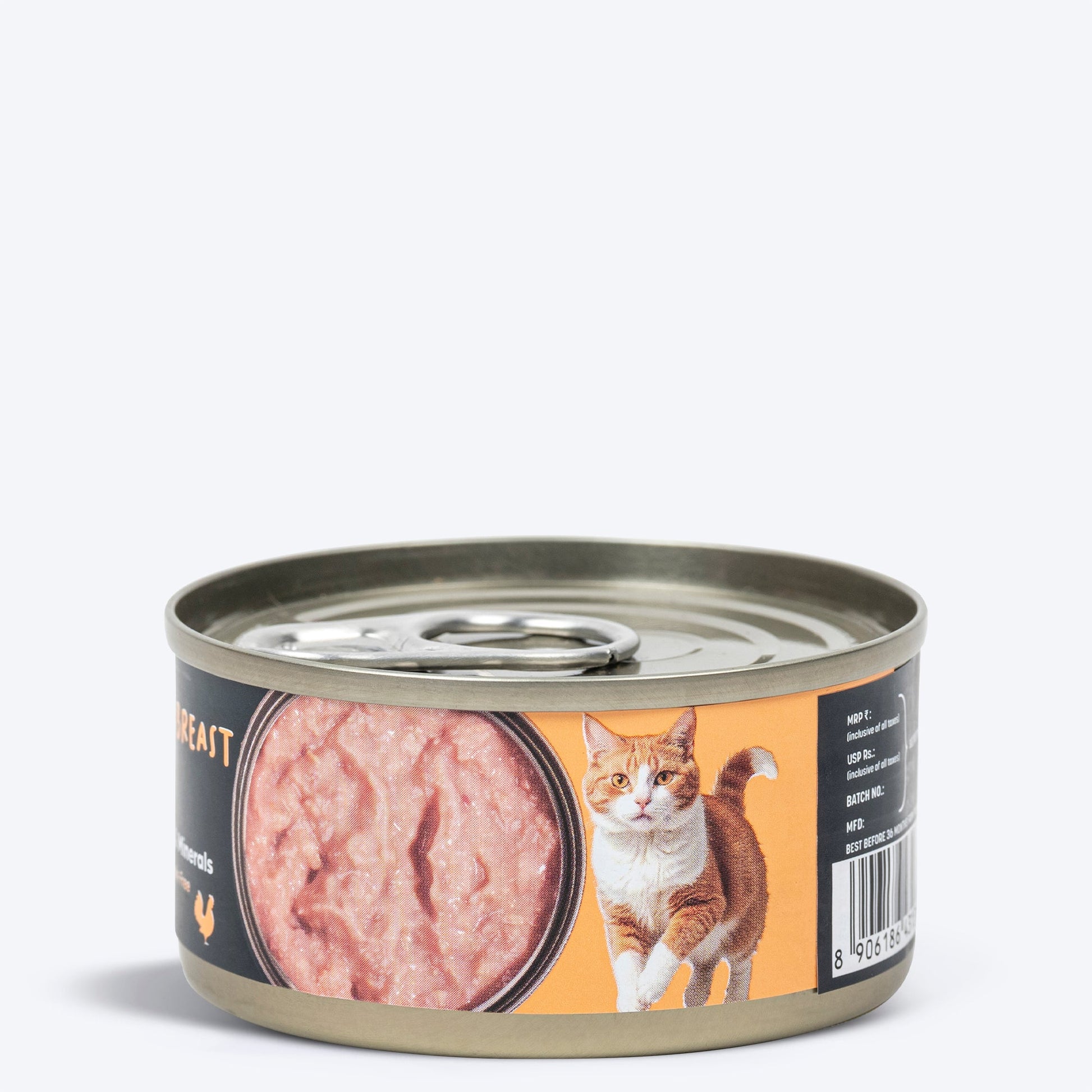 Meowsi by HUFT Chicken Breast p¢t© Canned Cat Wet Food, 80 gm, with vitamins and minerals, grain-free formula.