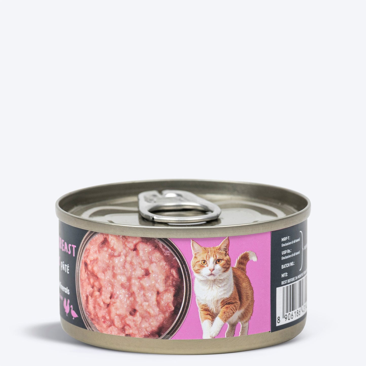 Meowsi by HUFT Chicken Breast with Duck p¢t© canned cat food, 80 gm, enriched with vitamins and minerals. Grain-free.