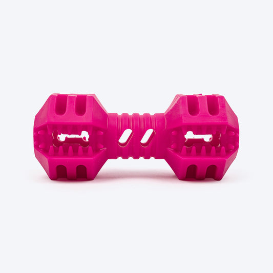 Dash Dog Dumbbell Dynamo Chew Toy For Dog - Pink - Heads Up For Tails