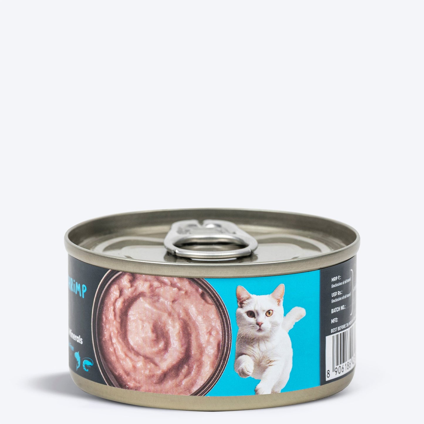 Meowsi by HUFT Tuna & Shrimp Mousse Canned Cat Wet Food, 80 gm, with vitamins and minerals, grain-free formula.