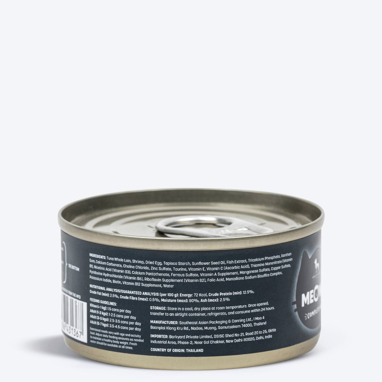 Meowsi by HUFT Tuna & Shrimp Mousse Canned Cat Wet Food, 80 gm, with vitamins and minerals, grain-free formula.