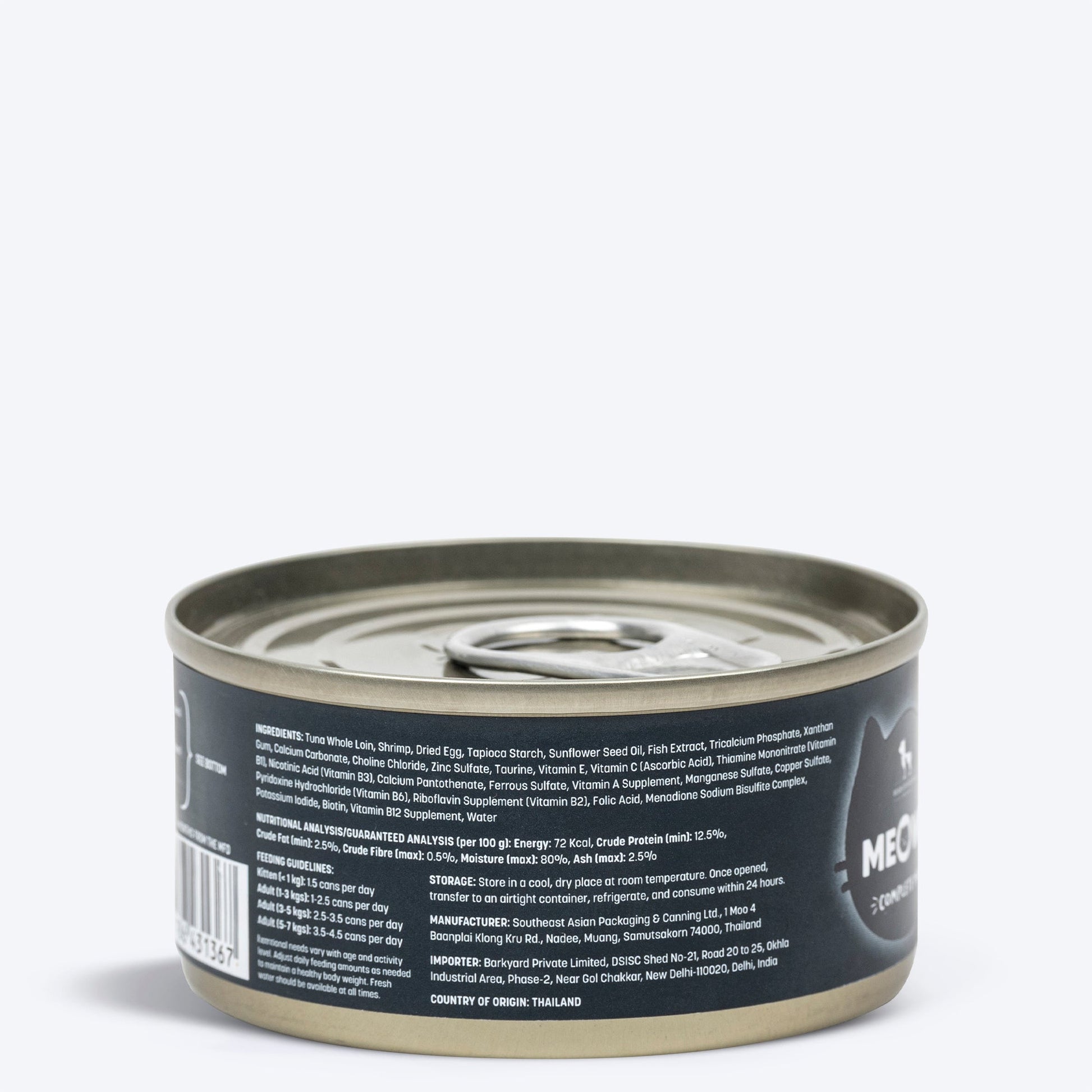 Meowsi by HUFT Tuna & Shrimp Mousse Canned Cat Wet Food, 80 gm, with vitamins and minerals, grain-free formula.