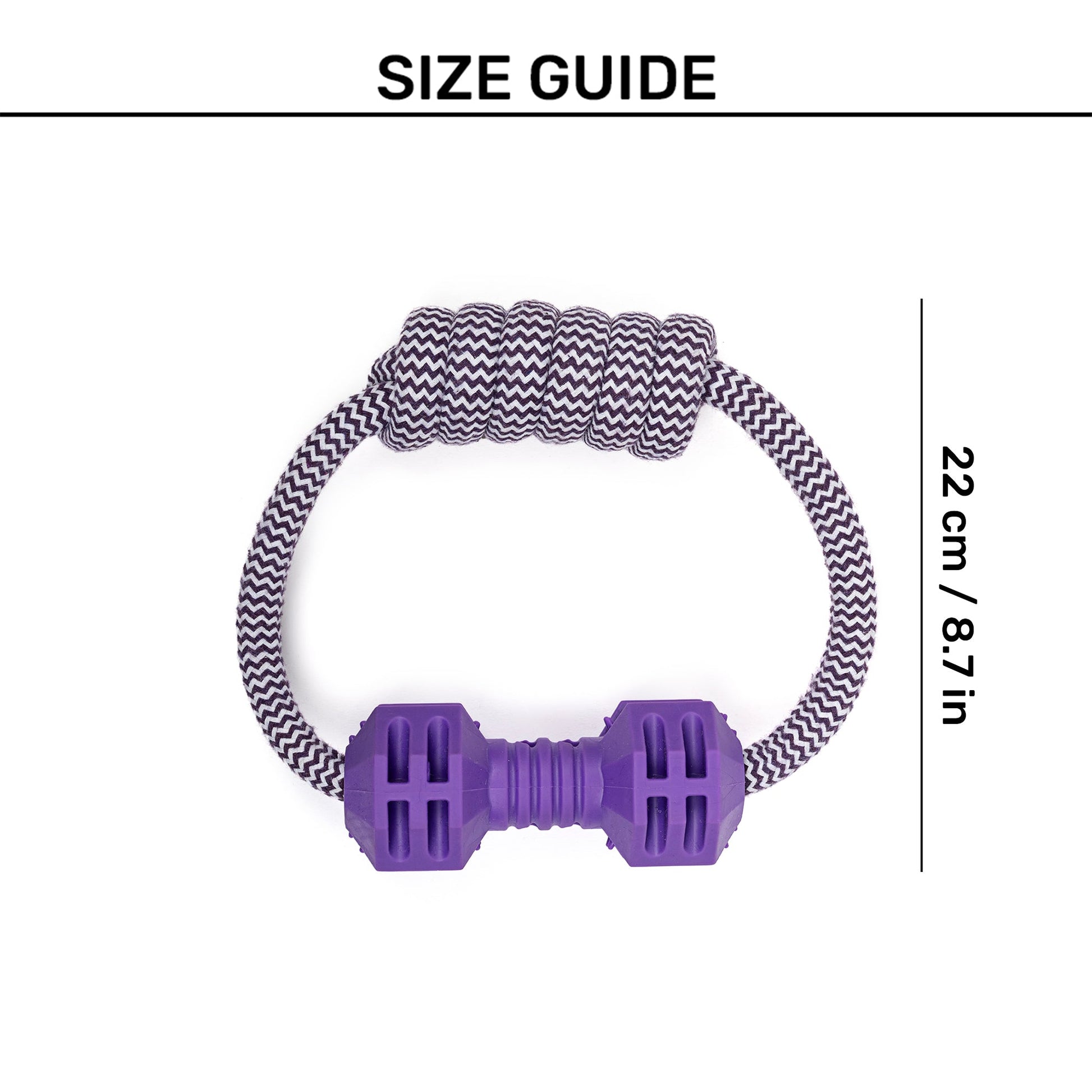 Dash Dog Twin-End Rope Toy For Dog - Purple - Heads Up For Tails