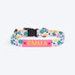 HUFT Personalised Bloomscape Collar With Bow Tie For Dog - Peach - Heads Up For Tails