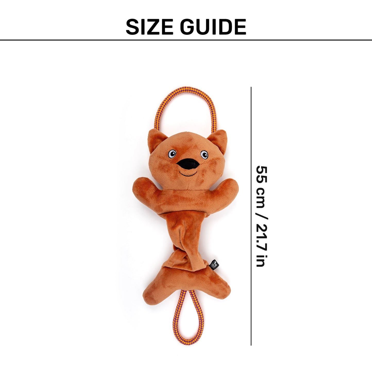 HUFT Bungee Fox Squeaky Plush Toy For Dog - Rust