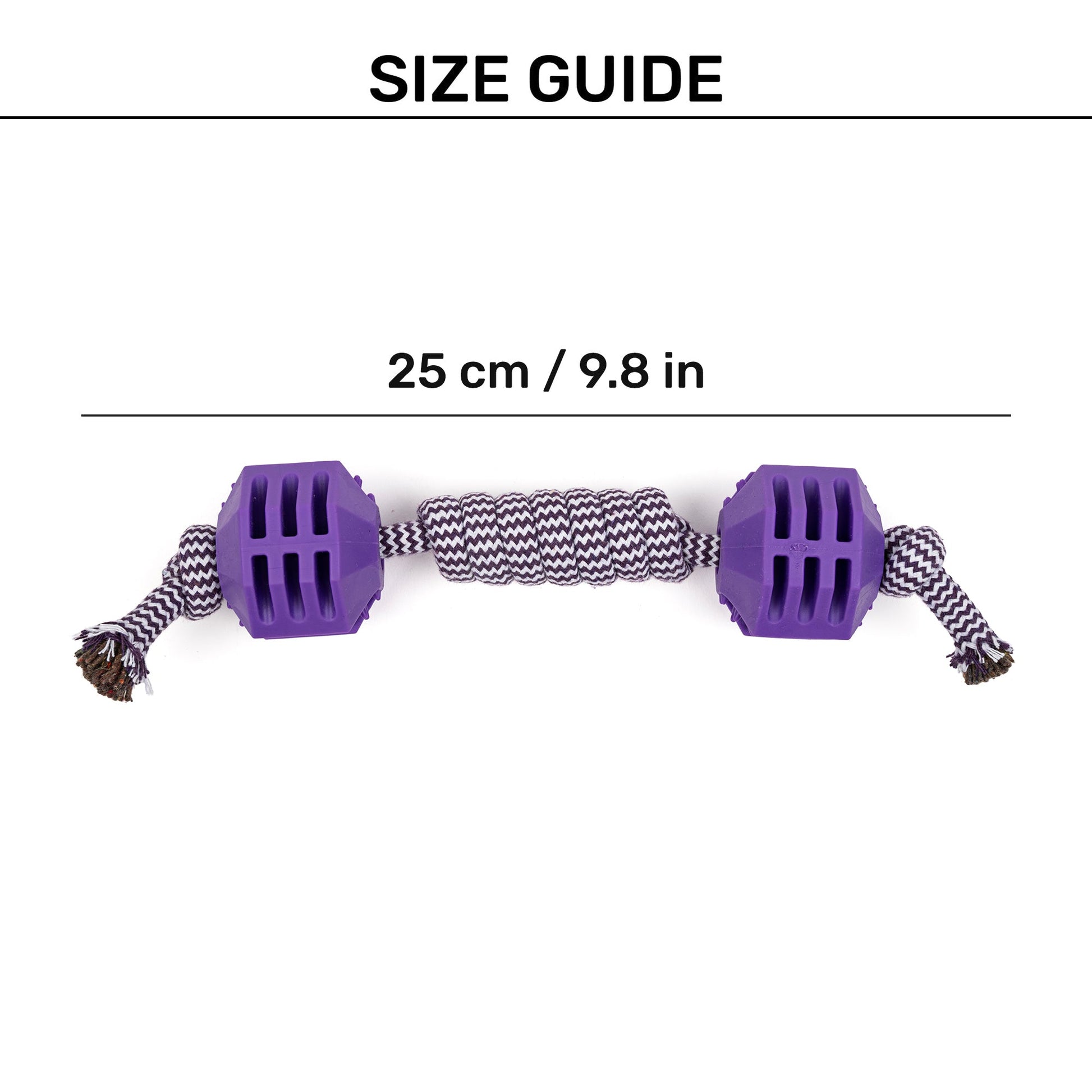 Dash Dog Mini Barbell Rope Toy For Dog - Purple - Heads Up For Tails