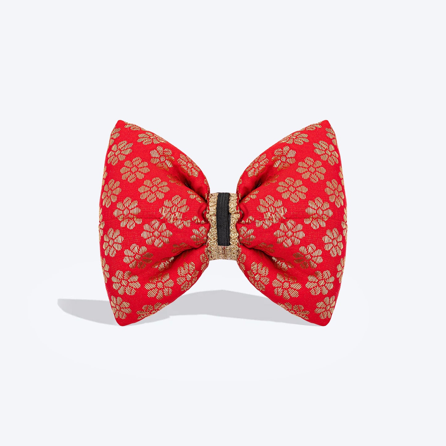 HUFT Shahi Brocade Bow Tie For Dog - Red - Heads Up For Tails