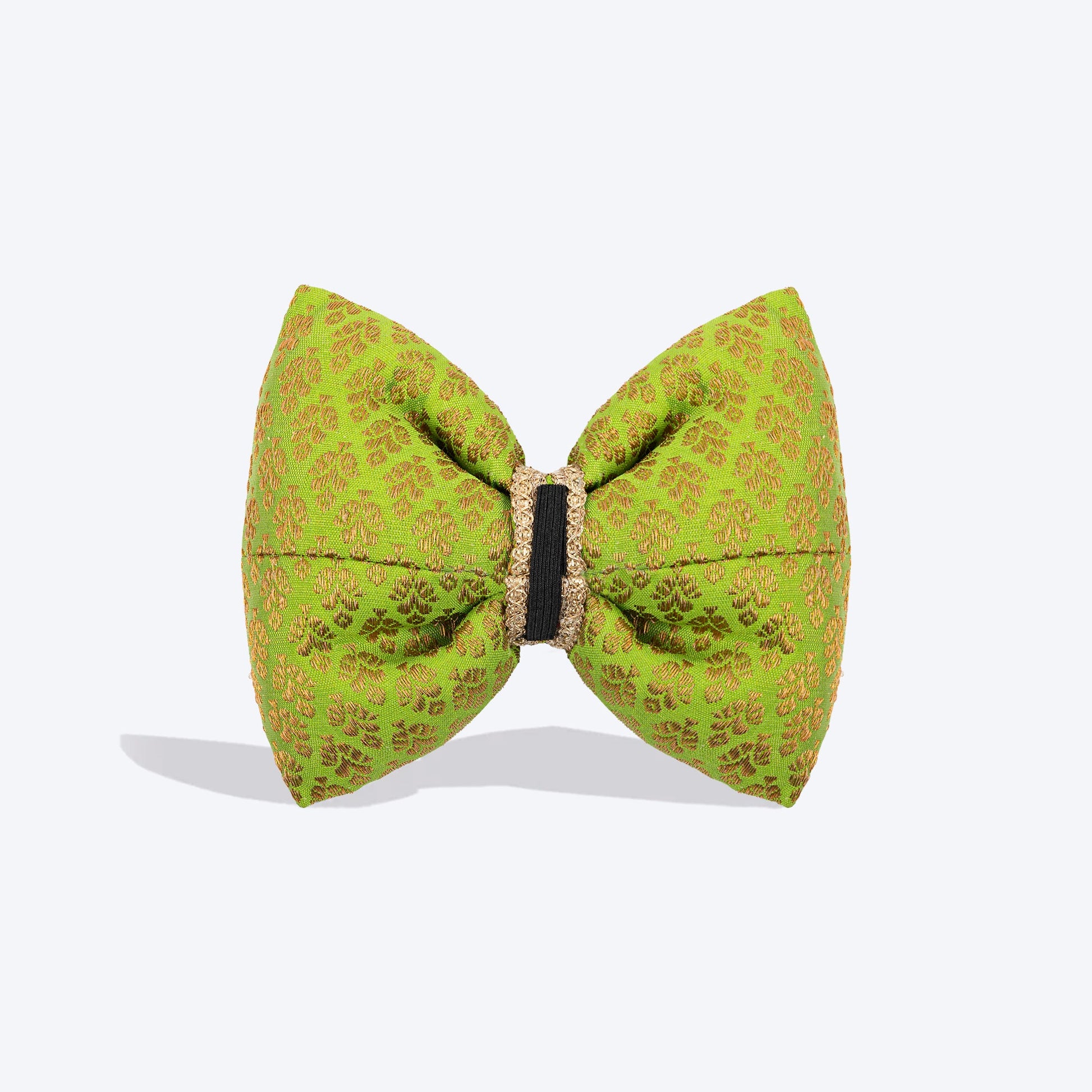 HUFT Shahi Brocade Bow Tie For Dog - Lime Green - Heads Up For Tails
