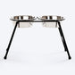 HUFT High Feeder Double Diner Stand With Steel Dog Bowl Inserts - Black - Heads Up For Tails