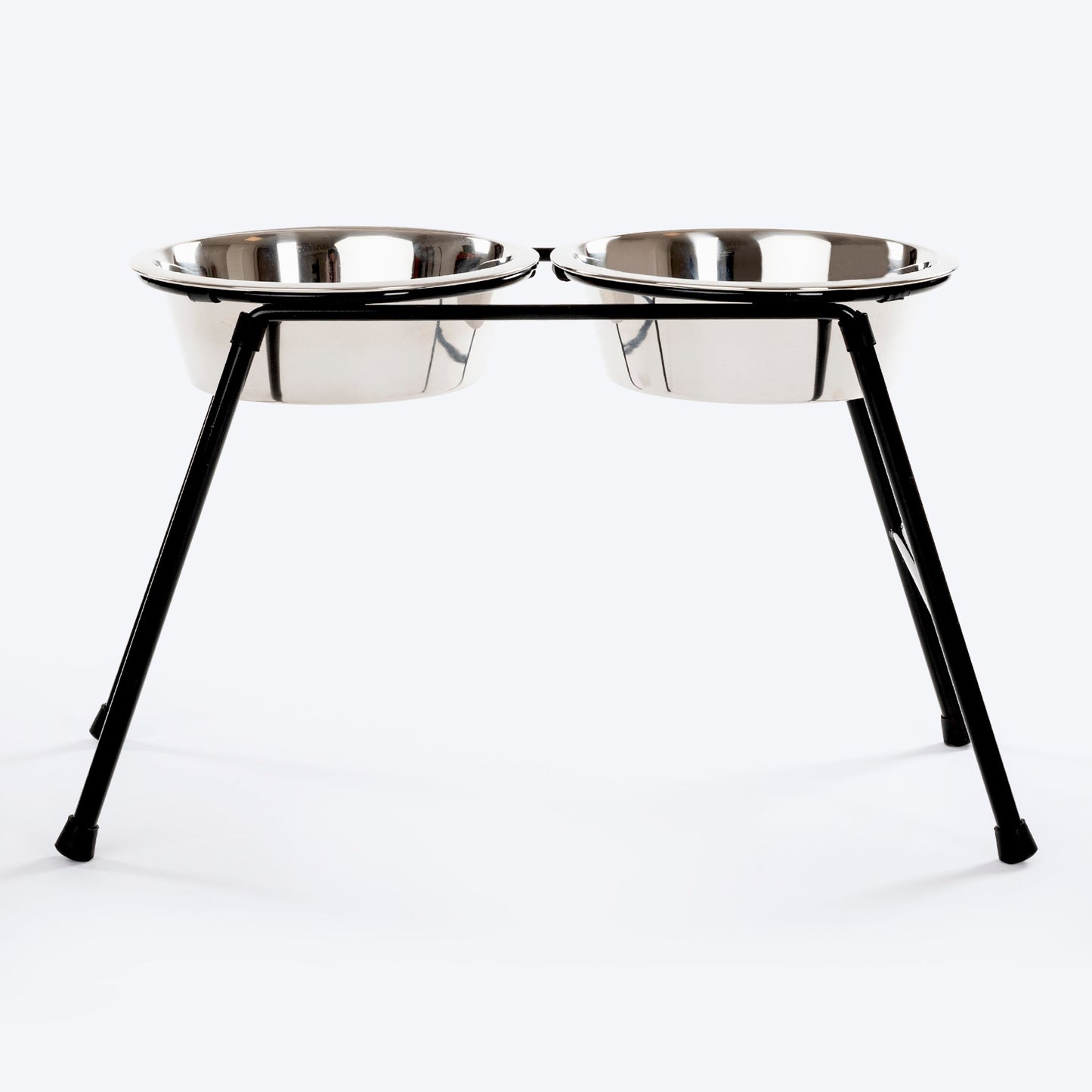 HUFT High Feeder Double Diner Stand With Steel Dog Bowl Inserts - Black - Heads Up For Tails
