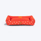 HUFT Personalised Sweethearts Lounger Bed For Dog - Red