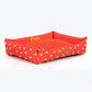 HUFT Personalised Sweethearts Lounger Bed For Dog - Red