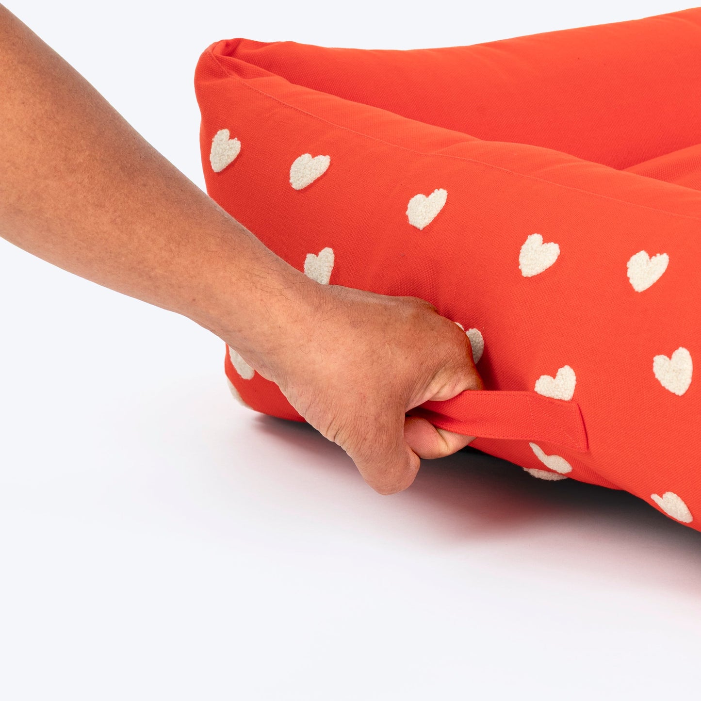 HUFT Personalised Sweethearts Lounger Bed For Dog - Red