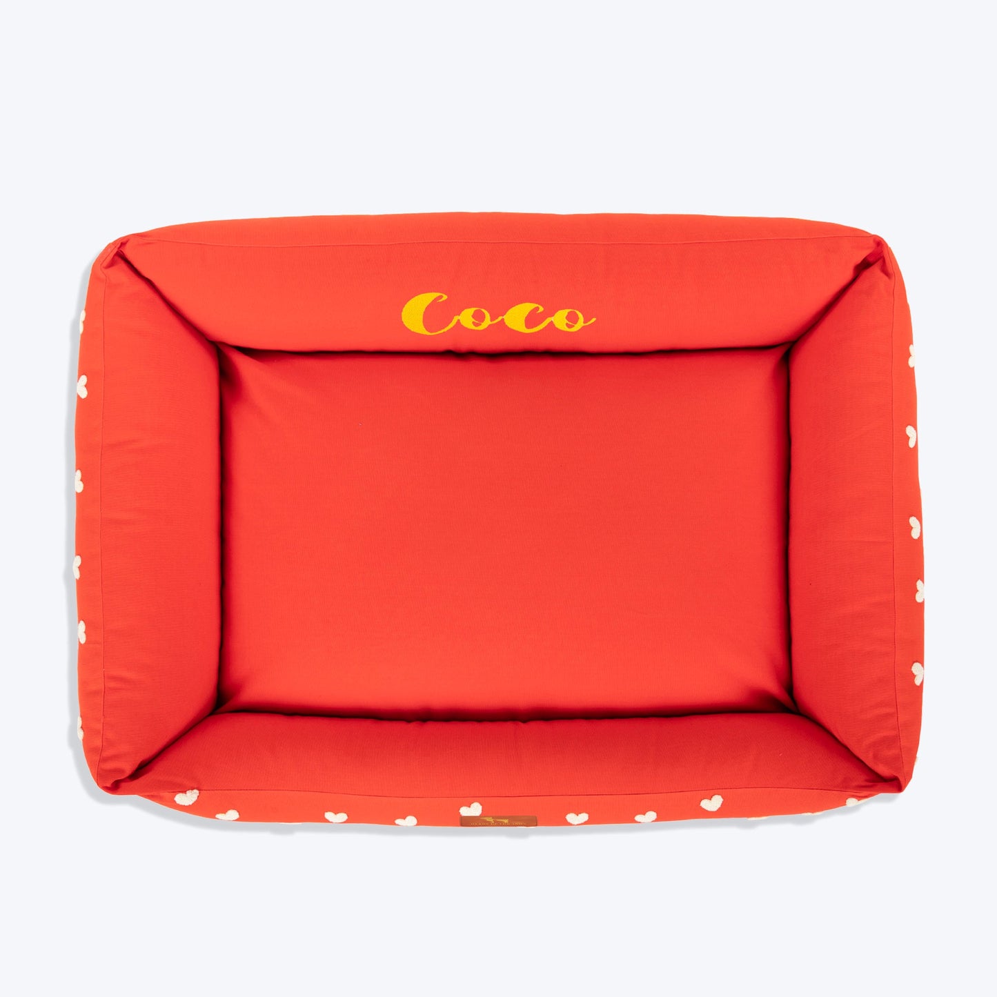 HUFT Personalised Sweethearts Lounger Bed For Dog - Red