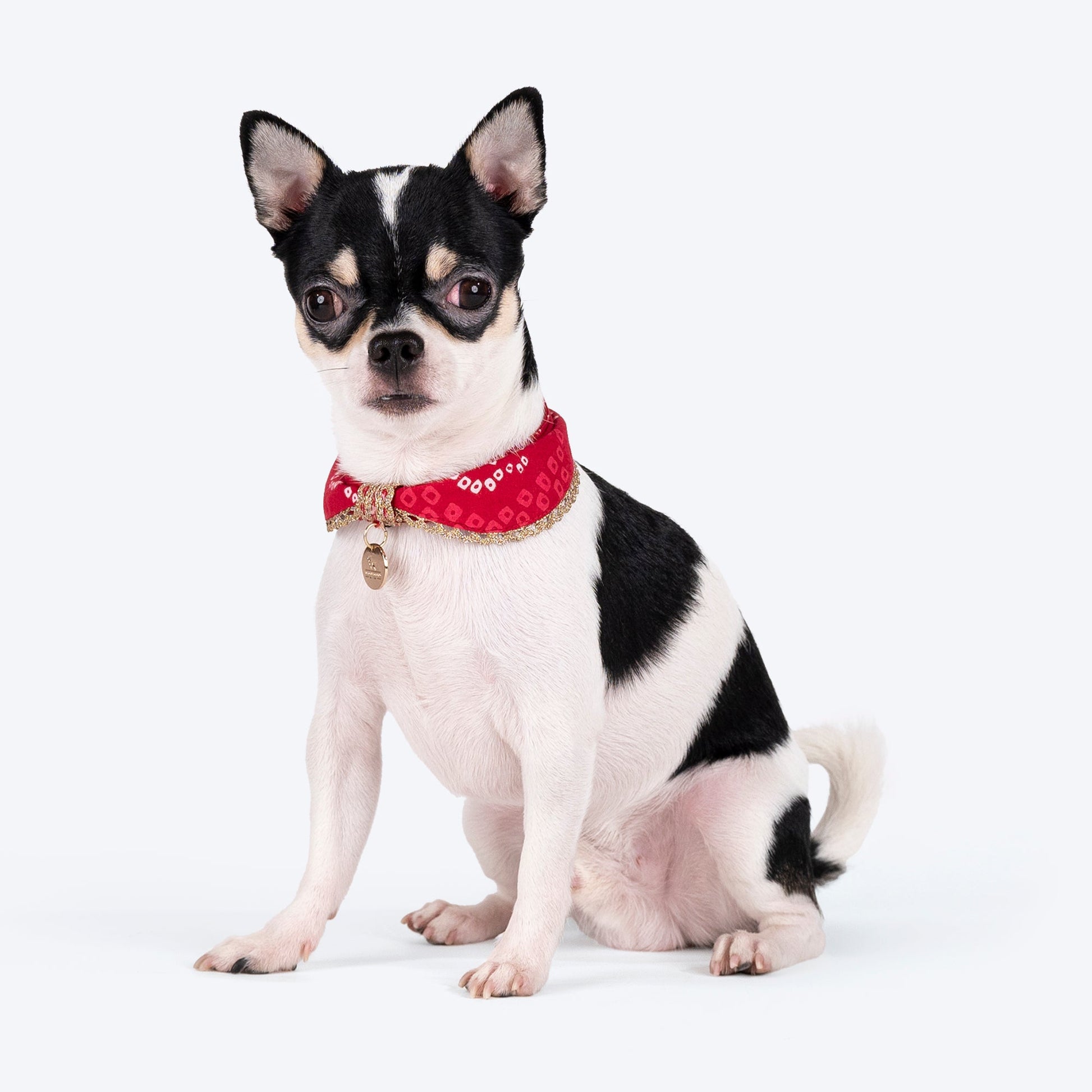 HUFT Bandhani Breeze Scarf For Dog & Cat - Red - Heads Up For Tails
