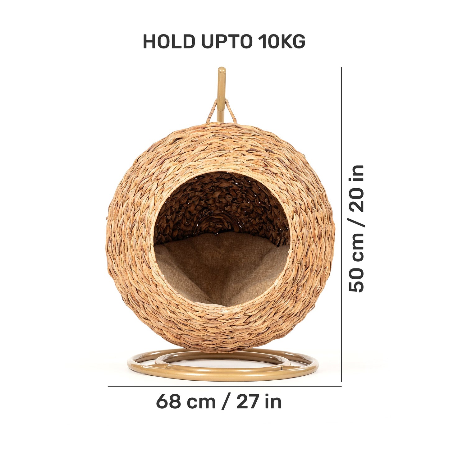 HUFT Swing And Snooze Bed With Cushion For Cat - Brown
