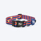 HUFT Playstripes Collar For Dog - Rust & Navy - Heads Up For Tails