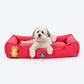HUFT Teddy Classic Lounger Bed For Dog - Red - Heads Up For Tails