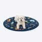 HUFT Jungle Dreams Round Mat For Dog - Blue - Heads Up For Tails