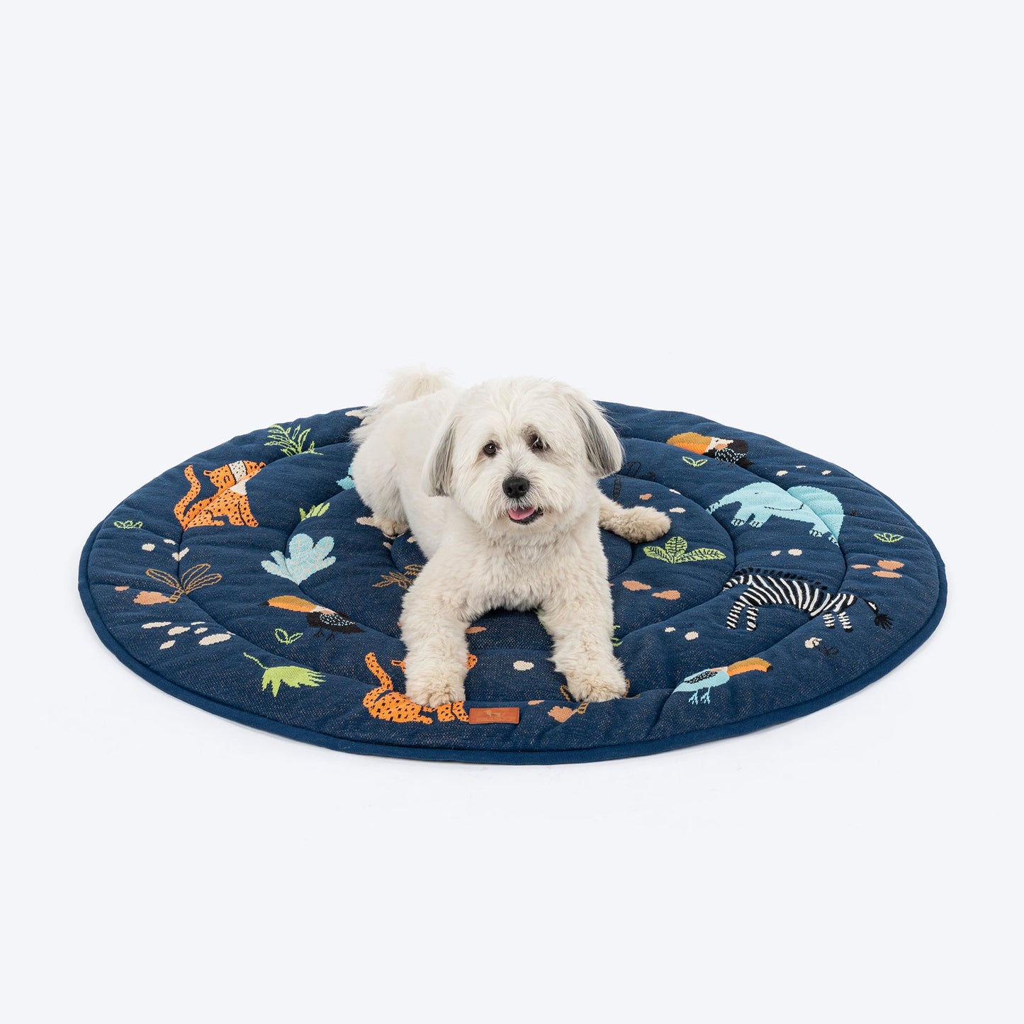 HUFT Jungle Dreams Round Mat For Dog - Blue - Heads Up For Tails