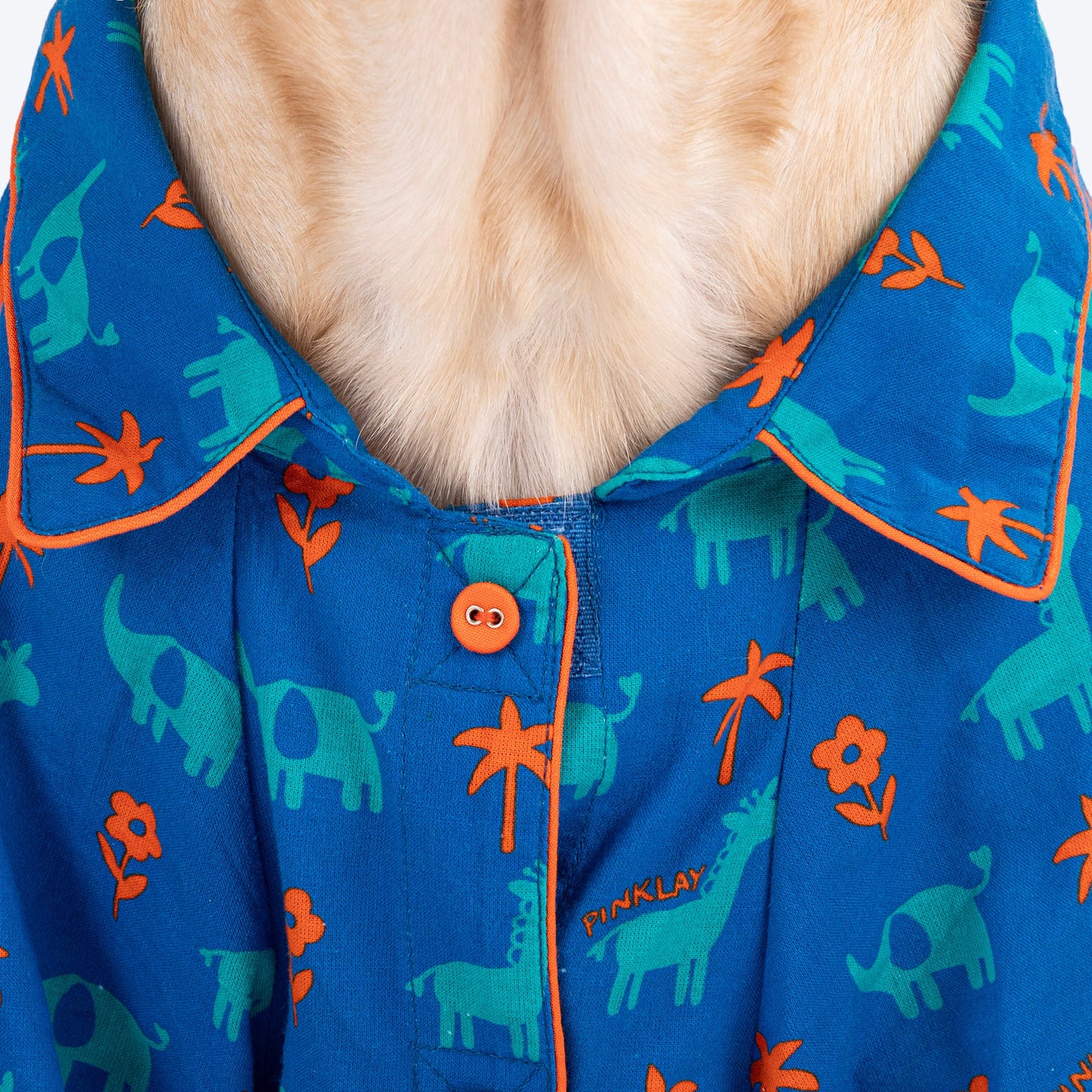 HUFT X Pinklay Jungle Joyride Shirt For Dog - Blue & Orange - Heads Up For Tails