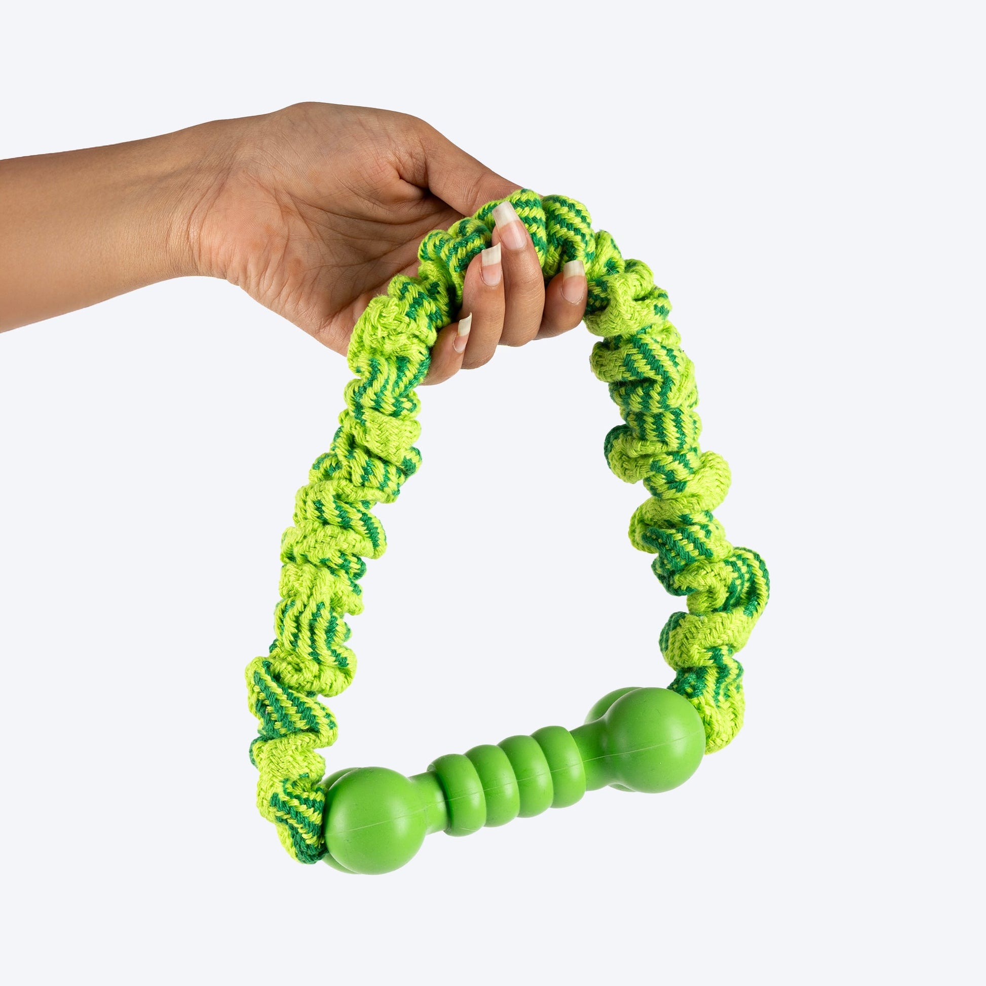 HUFT Tuggables Pull & Play Bungee Rope Toy For Dog - Light Green - Heads Up For Tails
