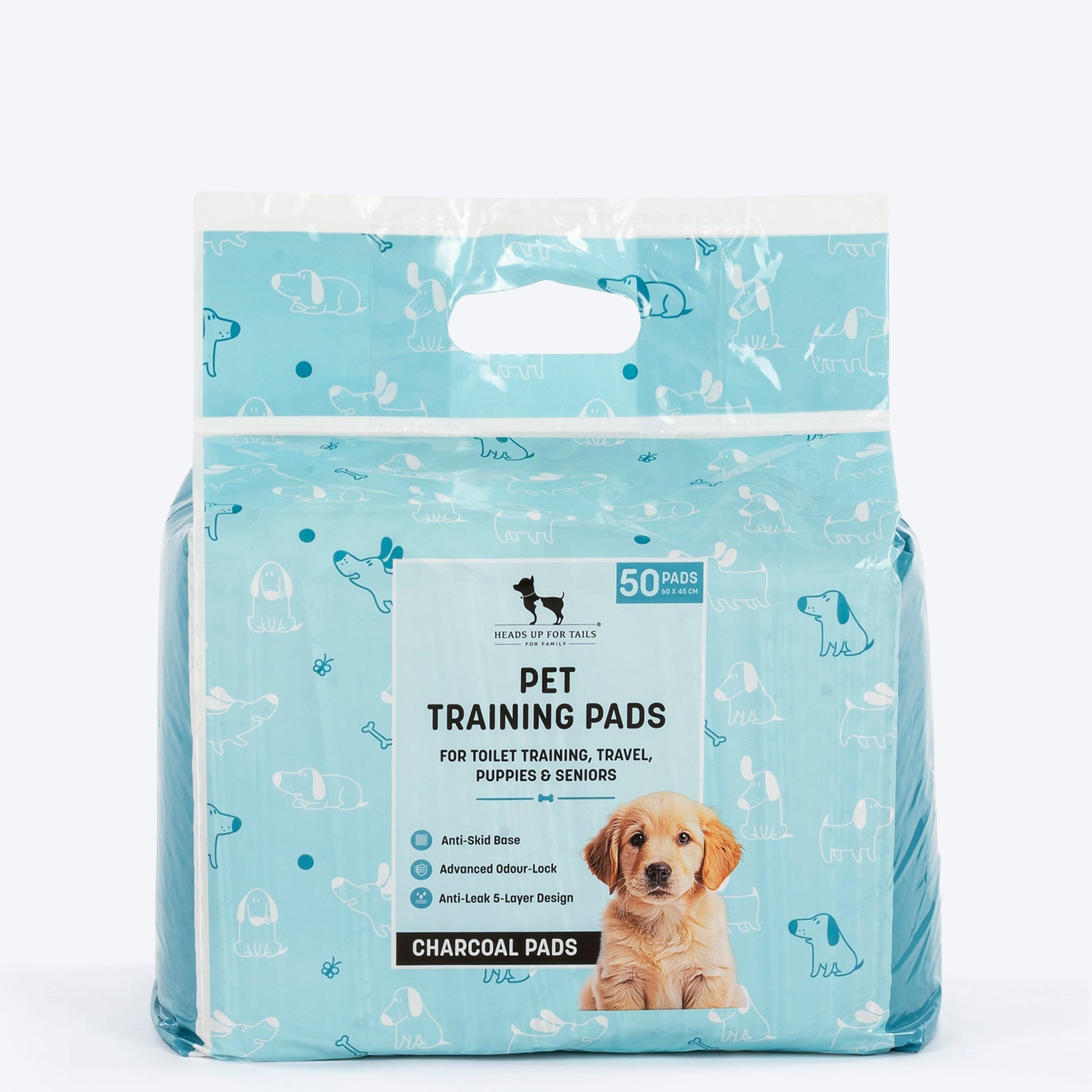 HUFT Charcoal Pet Training Pads - 60 x 45 cm - Heads Up For Tails