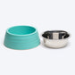 HUFT Waves Embossed Melamine Bowl For Dogs - Aqua - Heads Up For Tails