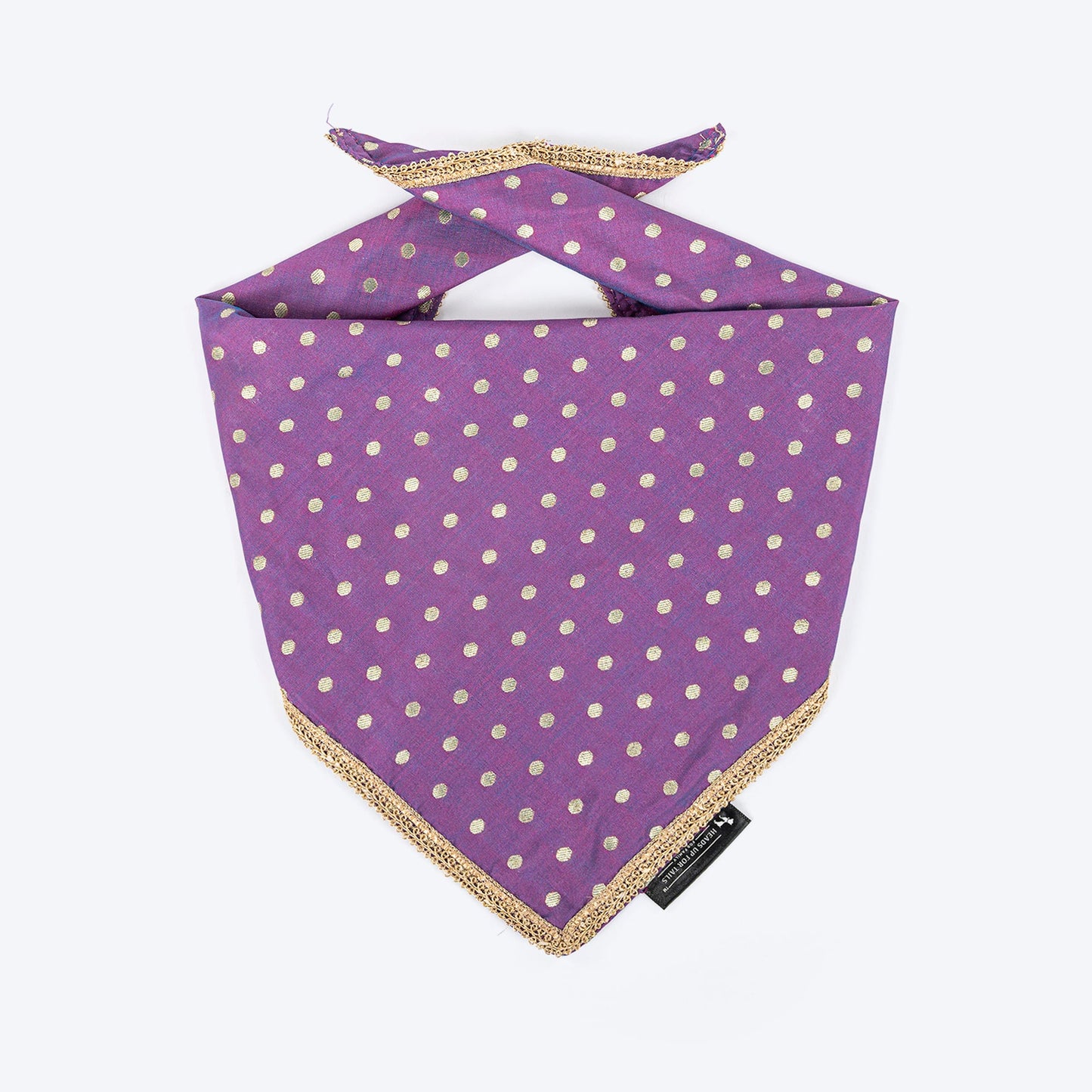 HUFT Desi Glam Knot Bandana For Dog - Purple - Heads Up For Tails