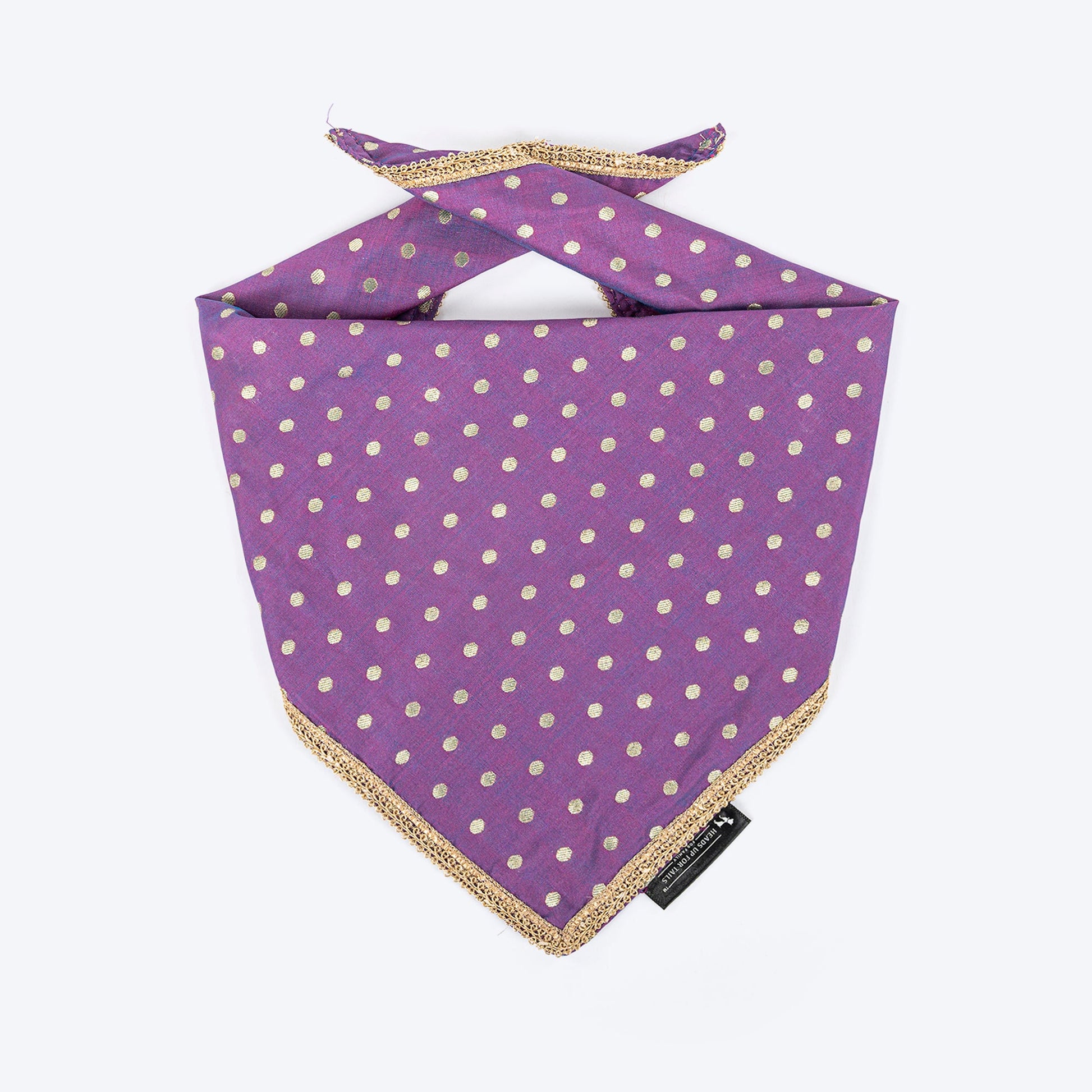 HUFT Desi Glam Knot Bandana For Dog - Purple - Heads Up For Tails