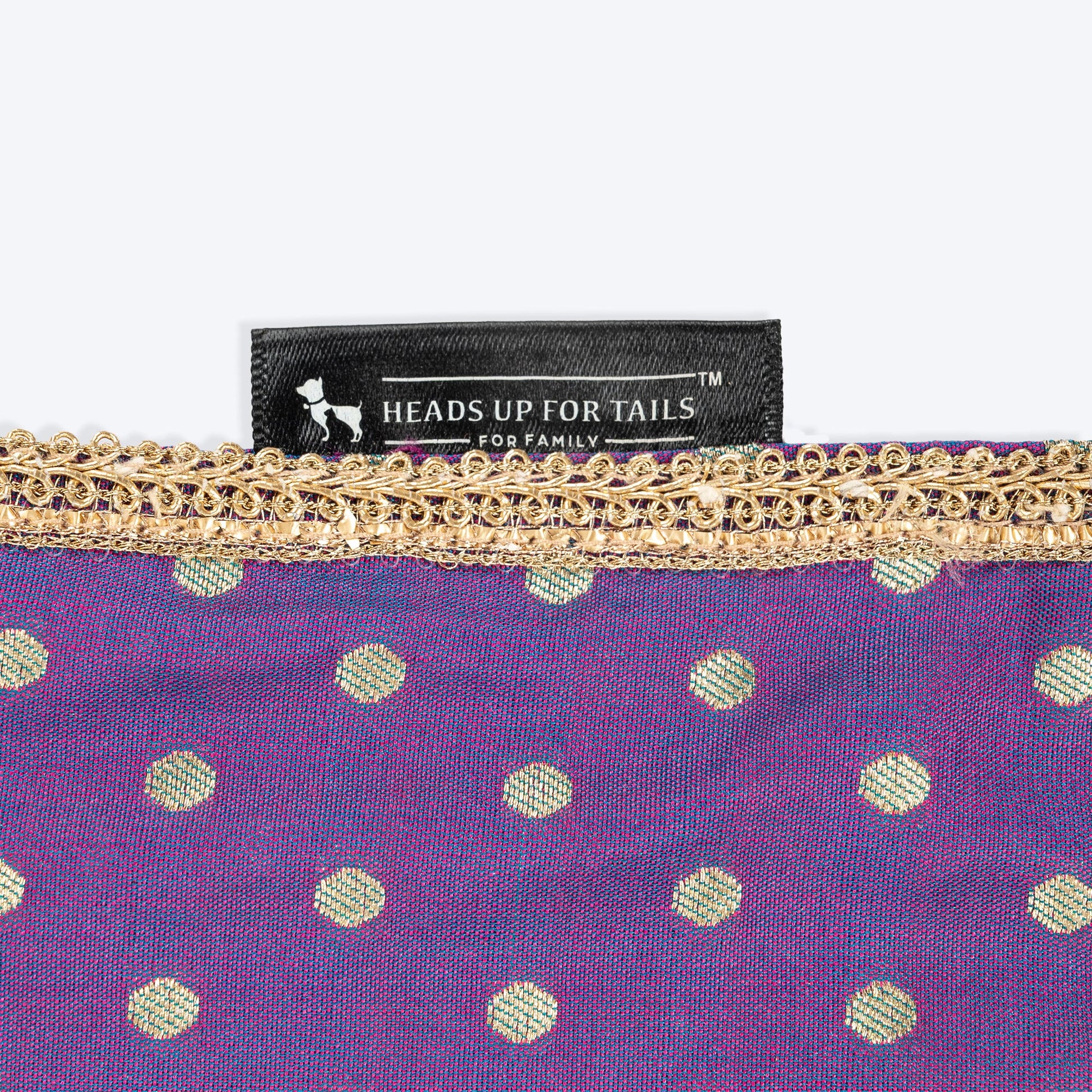 HUFT Desi Glam Knot Bandana For Dog - Purple - Heads Up For Tails