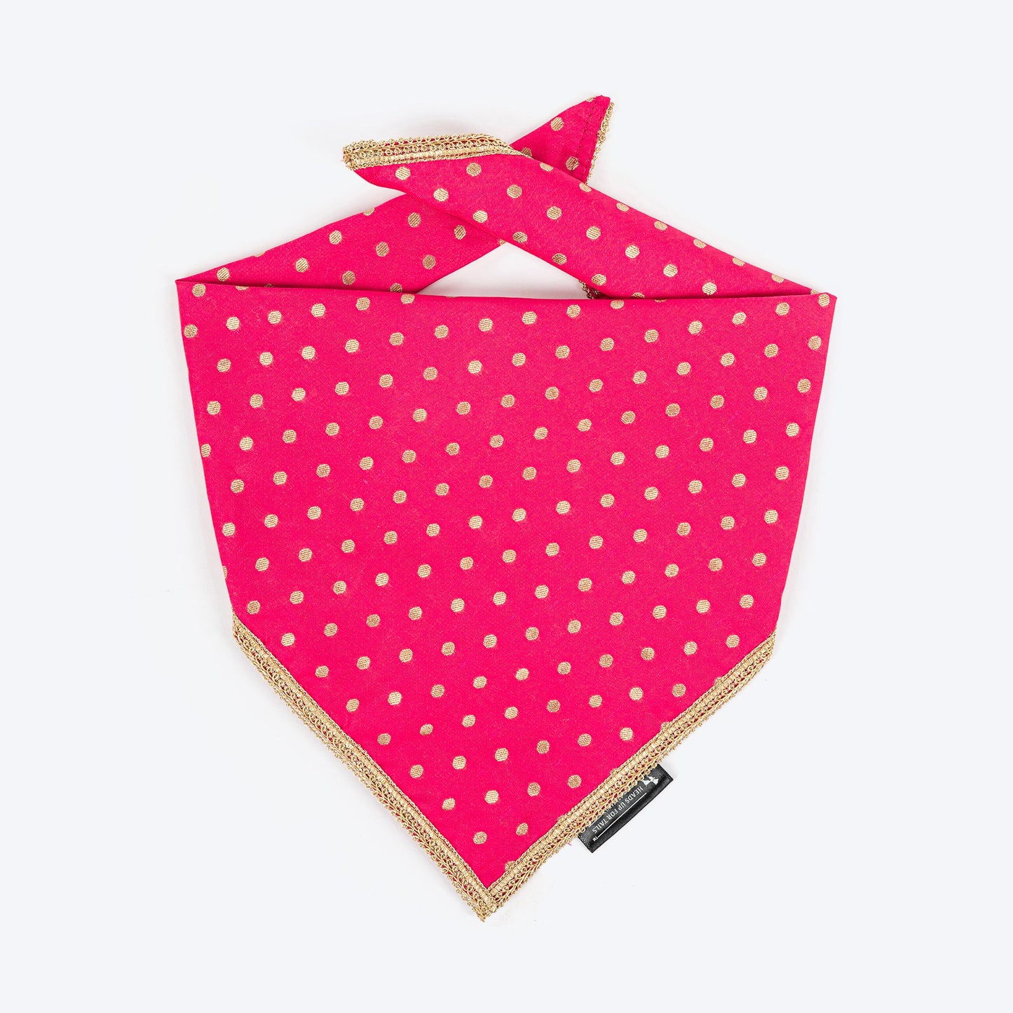HUFT Desi Glam Knot Bandana For Dog - Pink - Heads Up For Tails
