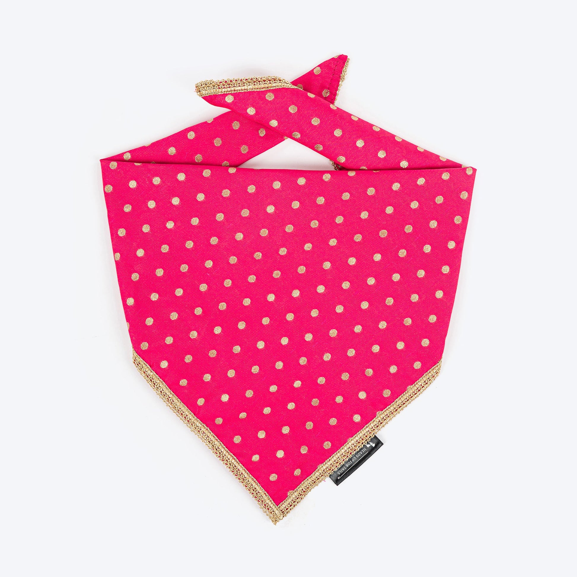 HUFT Desi Glam Knot Bandana For Dog - Pink - Heads Up For Tails
