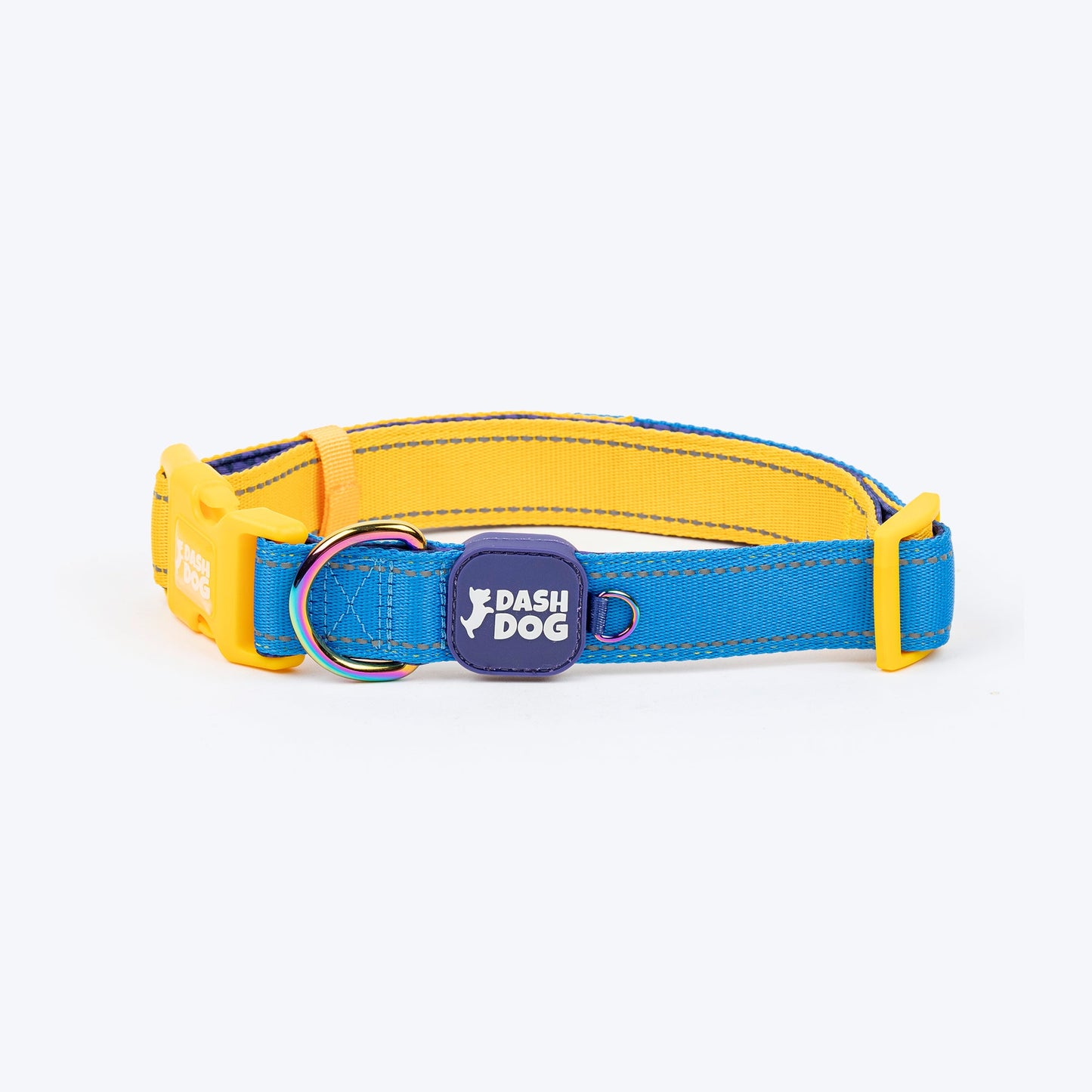 Dash Dog Padded Collar For Dog - Royal Blue & Yellow
