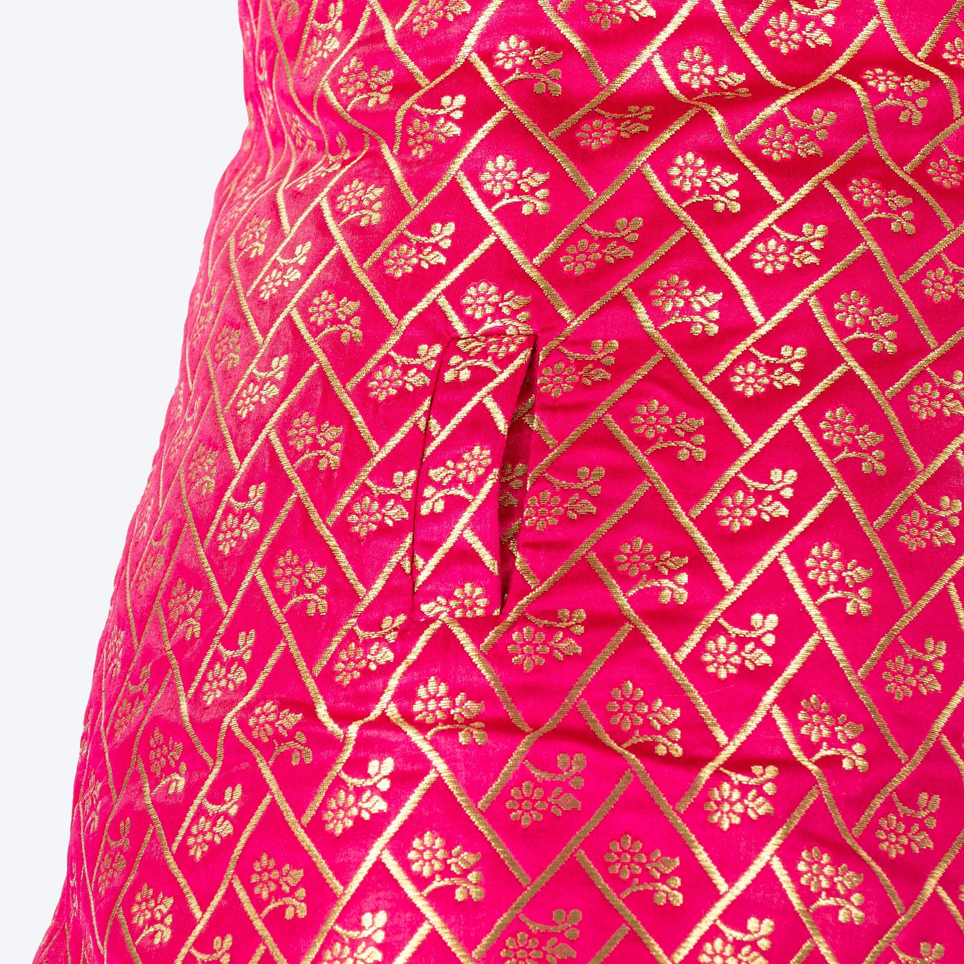 HUFT Petals & Pyaar Brocade Sherwani For Dog - Rani Pink - Heads Up For Tails