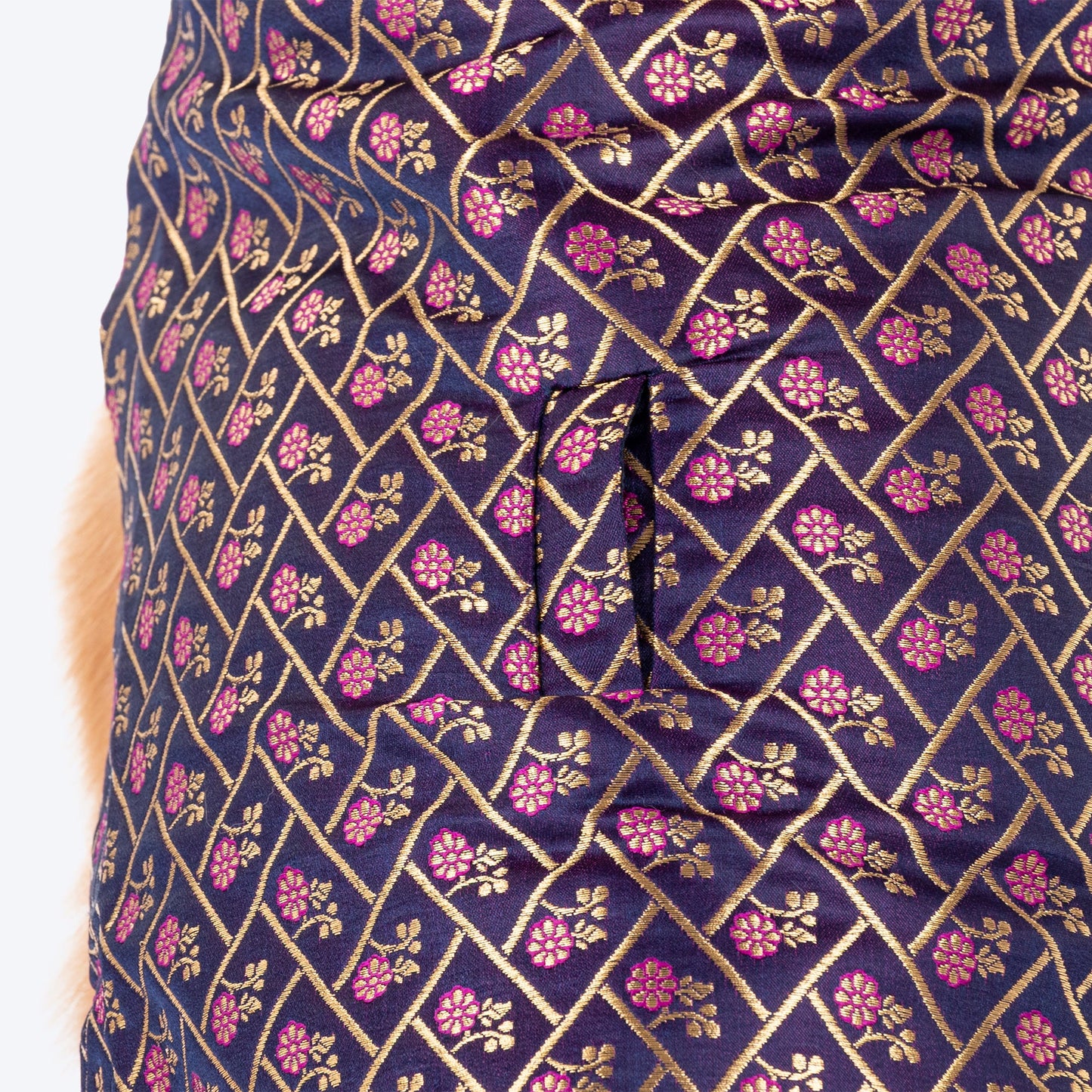 HUFT Petals & Pyaar Brocade Sherwani For Dog - Navy Blue - Heads Up For Tails