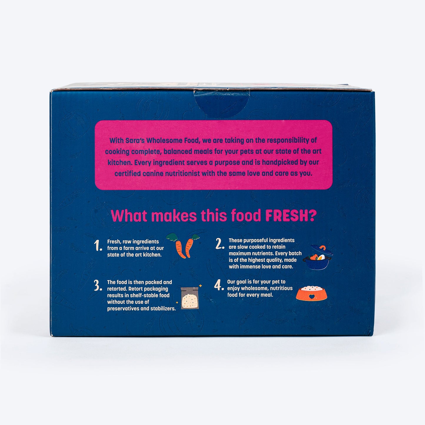 Sara's Wholesome Grain-Free Lamb and Apple Dog Food, pack of 10 x 100g, made with human-grade ingredients.