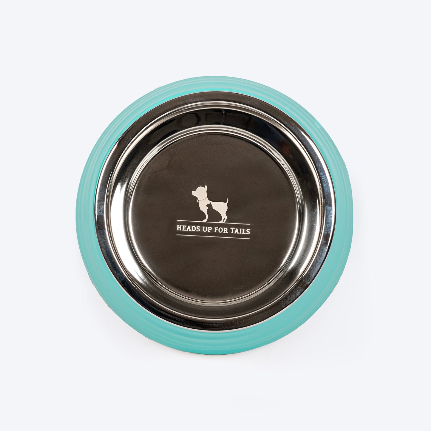 HUFT Waves Embossed Melamine Bowl For Dogs - Aqua - Heads Up For Tails