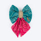 HUFT Rang Biranga Bow Tie For Dog - Green & Pink - Heads Up For Tails
